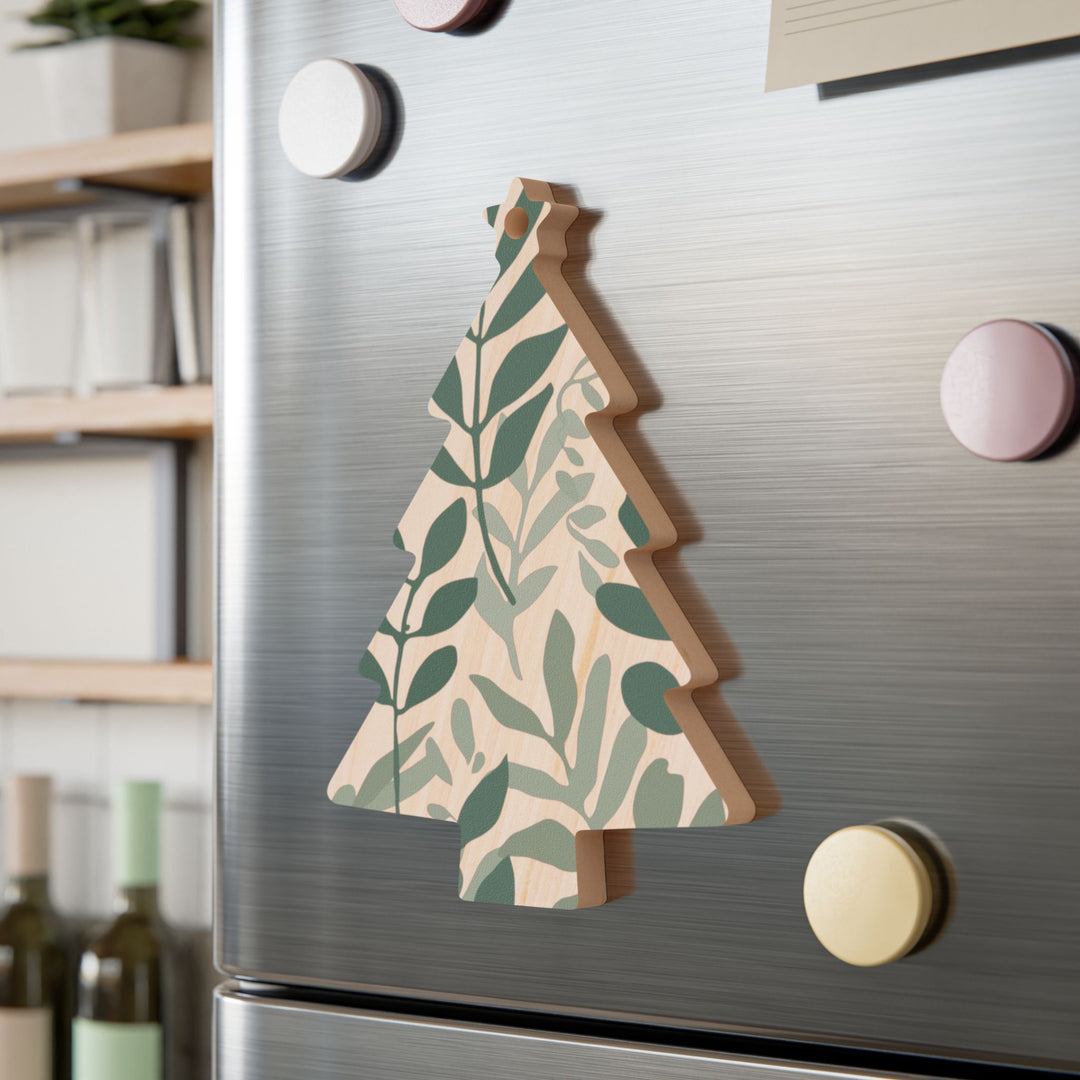Handcrafted Wooden Ornaments – Modern Botanical Nature-Inspired Décor
