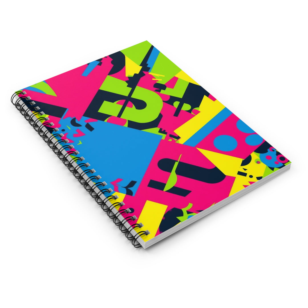 Vibrant Geometric Spiral Notebook – Ruled, Trendy Abstract Design, 6x8