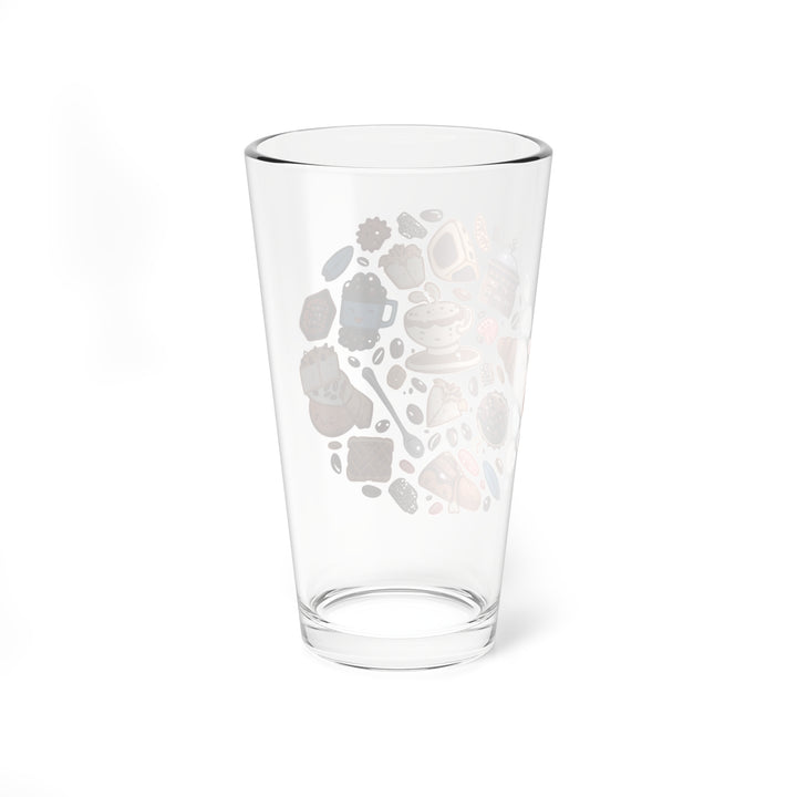 16oz Mixing Glass – Cute Coffee & Dessert Design | Premium Barware Essential