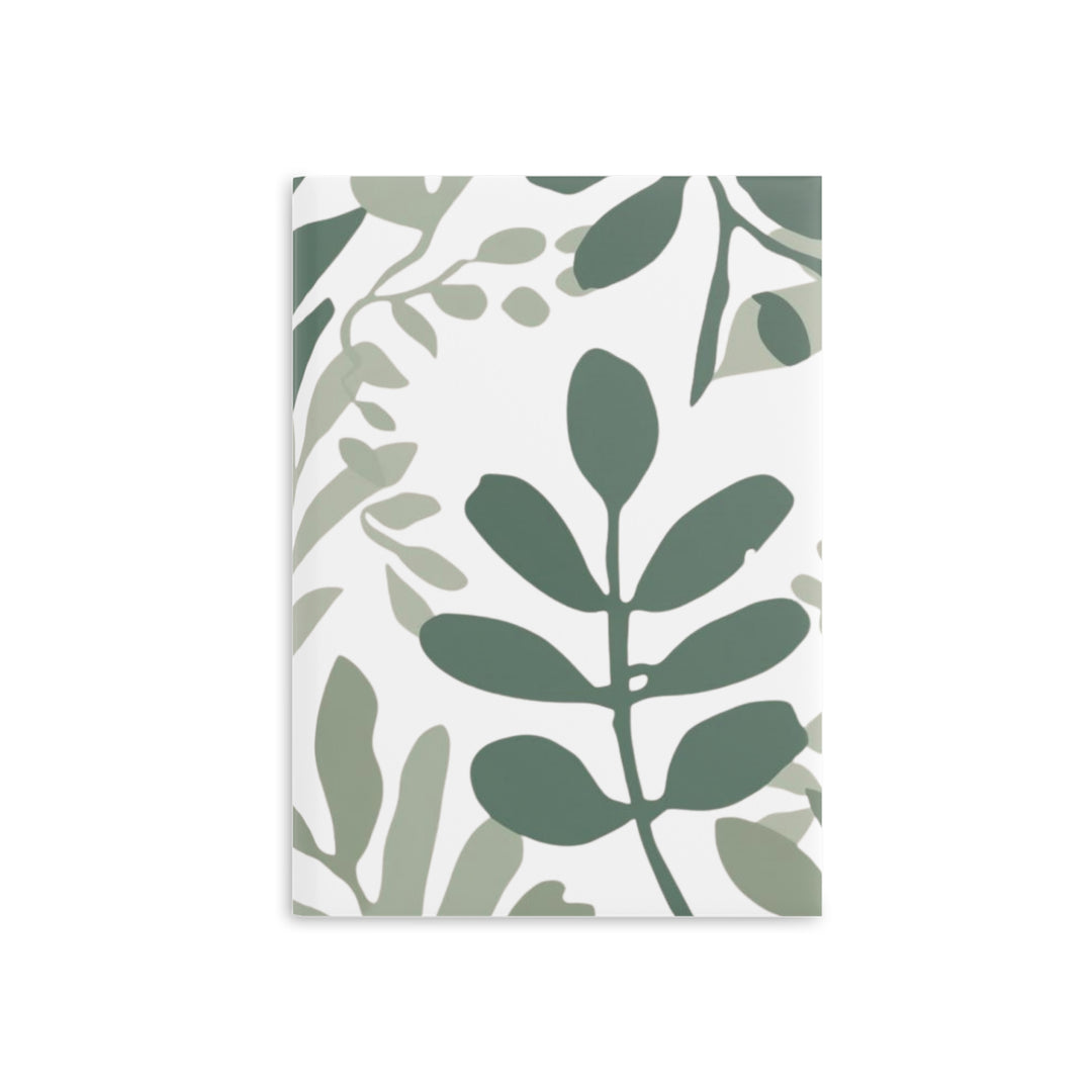 Modern Puffy Hardcover Notebook – Botanical Leaf Sketch, Customizable, A5/A4/B5