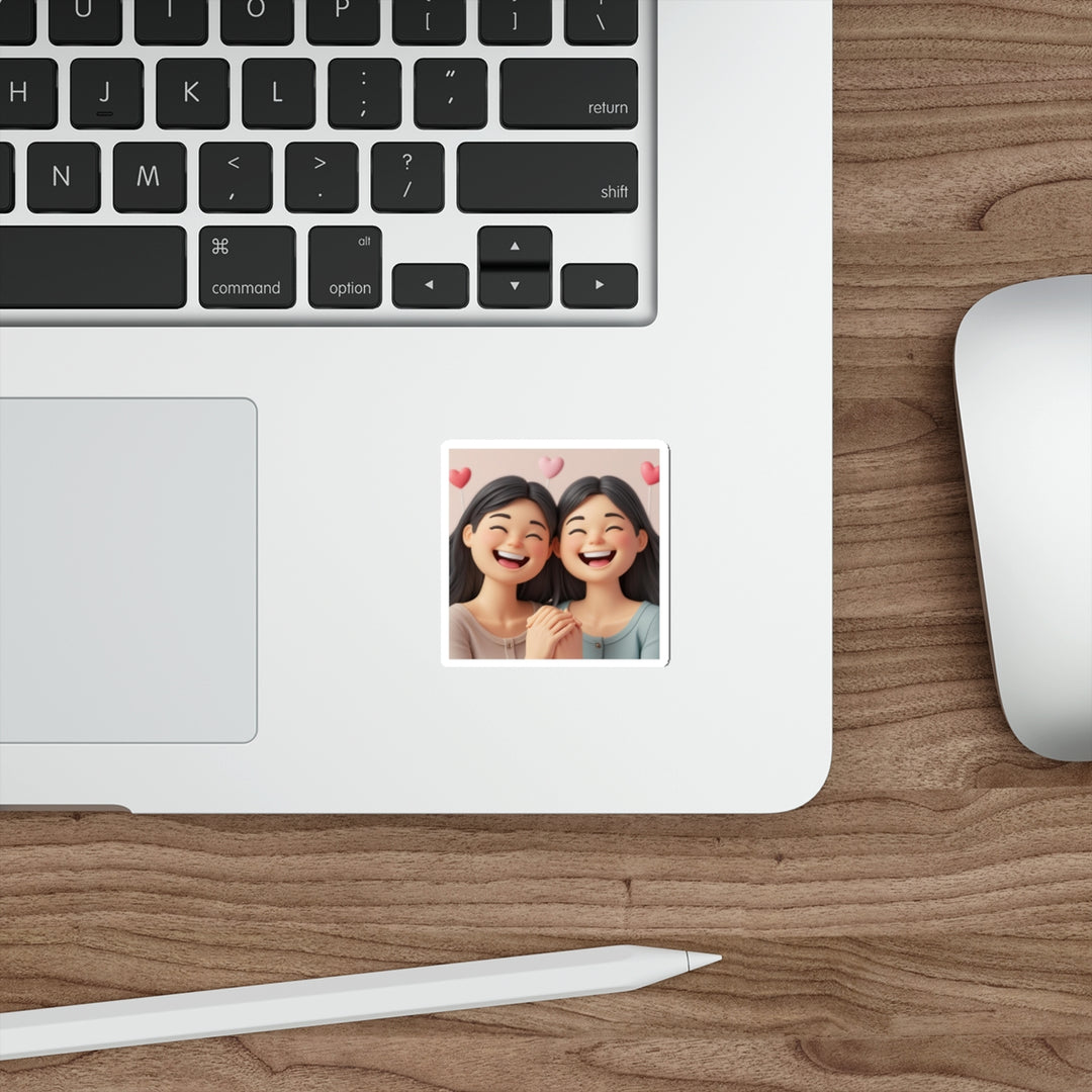 Custom 3D Cartoon Die-Cut Stickers – Cute Friendship & Joyful Vibes