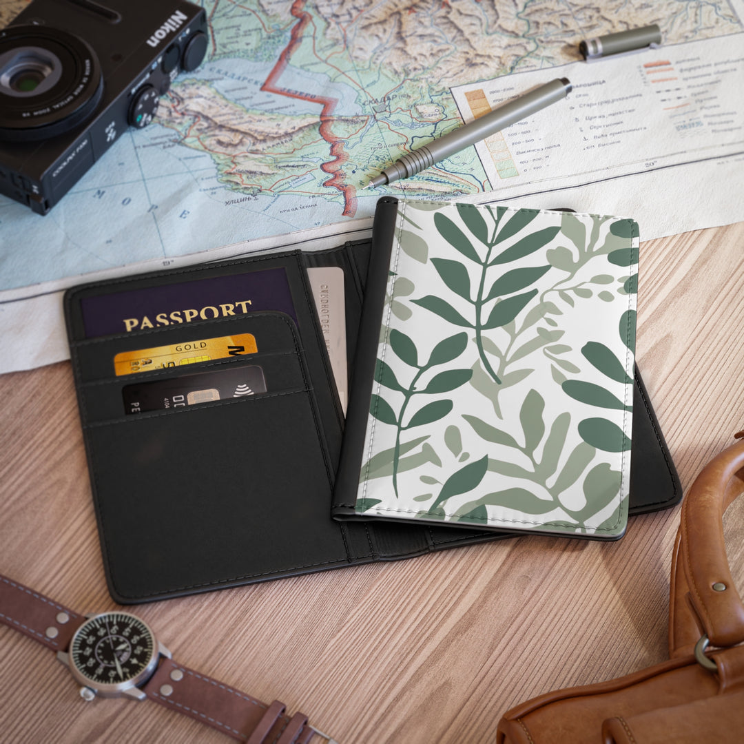 Personalized Botanical Passport Cover – RFID Blocking, Stylish Leafy Travel Wallet