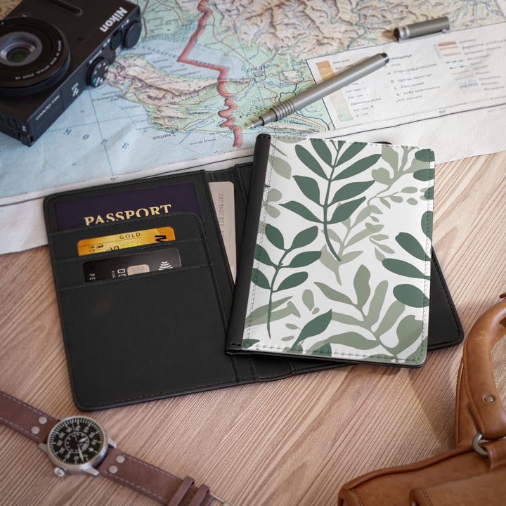Personalized Botanical Passport Cover – RFID Blocking, Stylish Leafy Travel Wallet