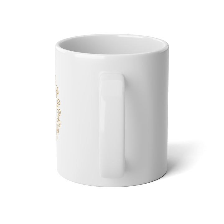 Jumbo 20oz Coffee Mug – Hand-Drawn Coffee Bean Art, Modern Café Chic