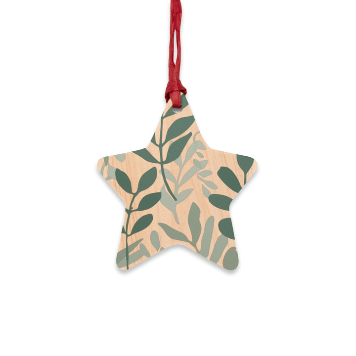 Handcrafted Wooden Ornaments – Modern Botanical Nature-Inspired Décor