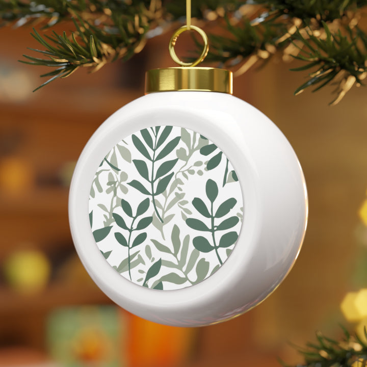 Custom Botanical Ball Ornament – Handcrafted, Modern Greenery Holiday Decor