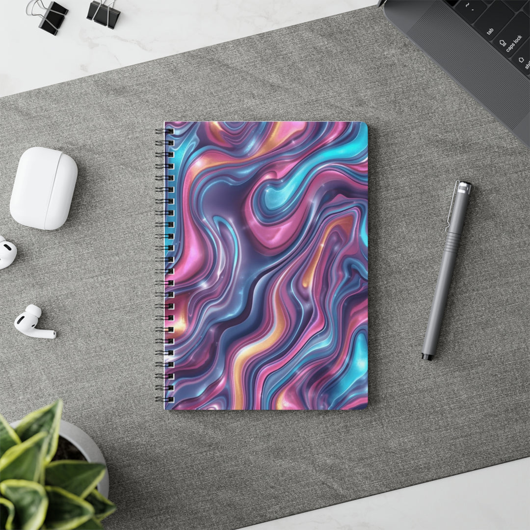 Abstract Marble Swirl A5 Wirobound Softcover Notebook – Luxe & Trendy Journal