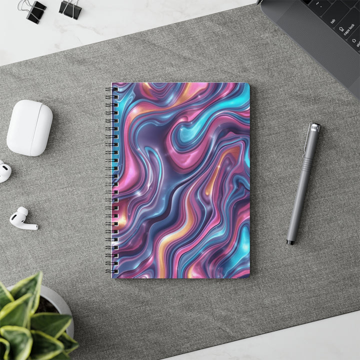 Abstract Marble Swirl A5 Wirobound Softcover Notebook – Luxe & Trendy Journal