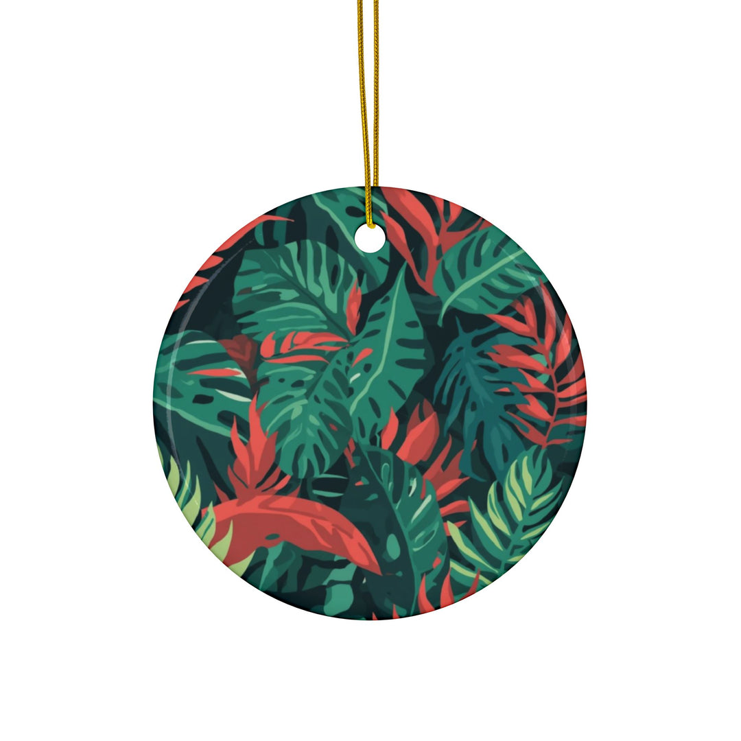 Custom Double-Sided Ceramic Ornaments – Tropical Leaf | 1/3/5/10 Pack