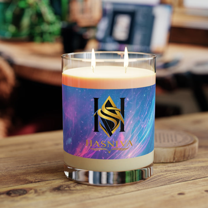Cosmic Swirl Scented Candle 11oz – Premium Soy, Neon Galaxy Jar, 65hr Burn