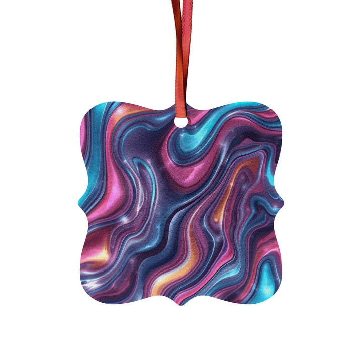Custom Aluminum Ornaments – Modern Marble Swirl, Gift-Ready, 1-20pc Set