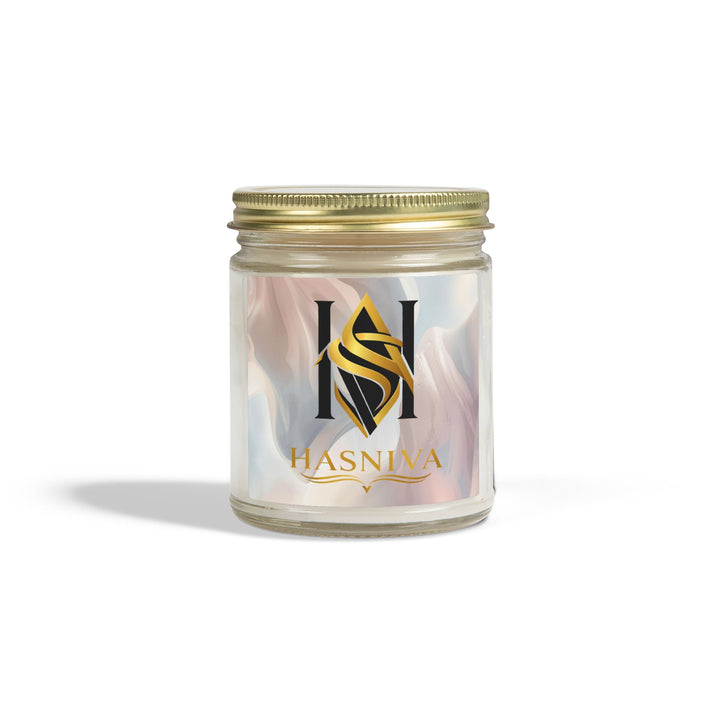 Hand-Poured Coconut Apricot Scented Candle – Modern Pastel, 4oz/9oz