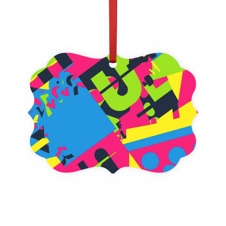 Bold Geometric Double-Sided Metal Plaque Ornament – Modern Abstract Decor