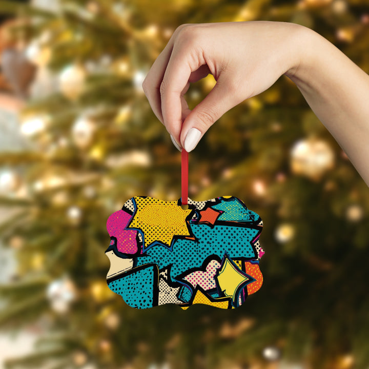 Pop Art Metal Ornament – Double-Sided Comic Book Decor Plaque Gift