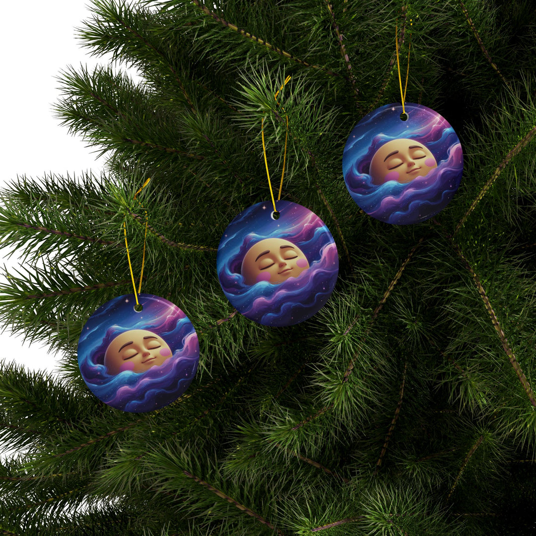 Dreamy Galaxy Double-Sided Ceramic Ornaments – Custom Sets, Whimsical Moon