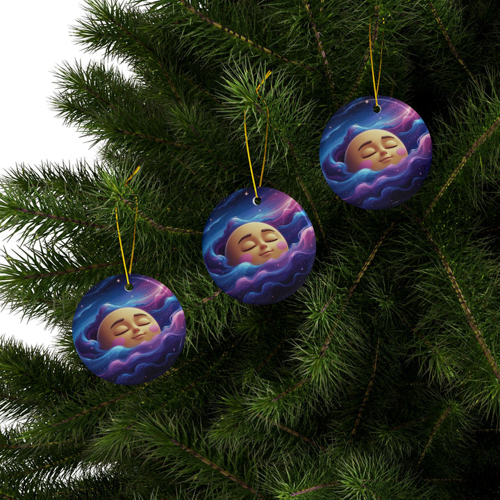 Dreamy Galaxy Double-Sided Ceramic Ornaments – Custom Sets, Whimsical Moon