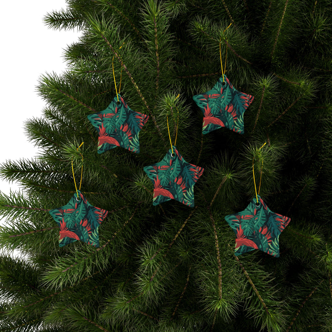 Custom Double-Sided Ceramic Ornaments – Tropical Leaf | 1/3/5/10 Pack