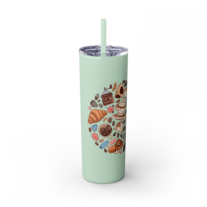 20oz Skinny Tumbler w/ Straw – Whimsical Café Desserts, Thermal, Stainless