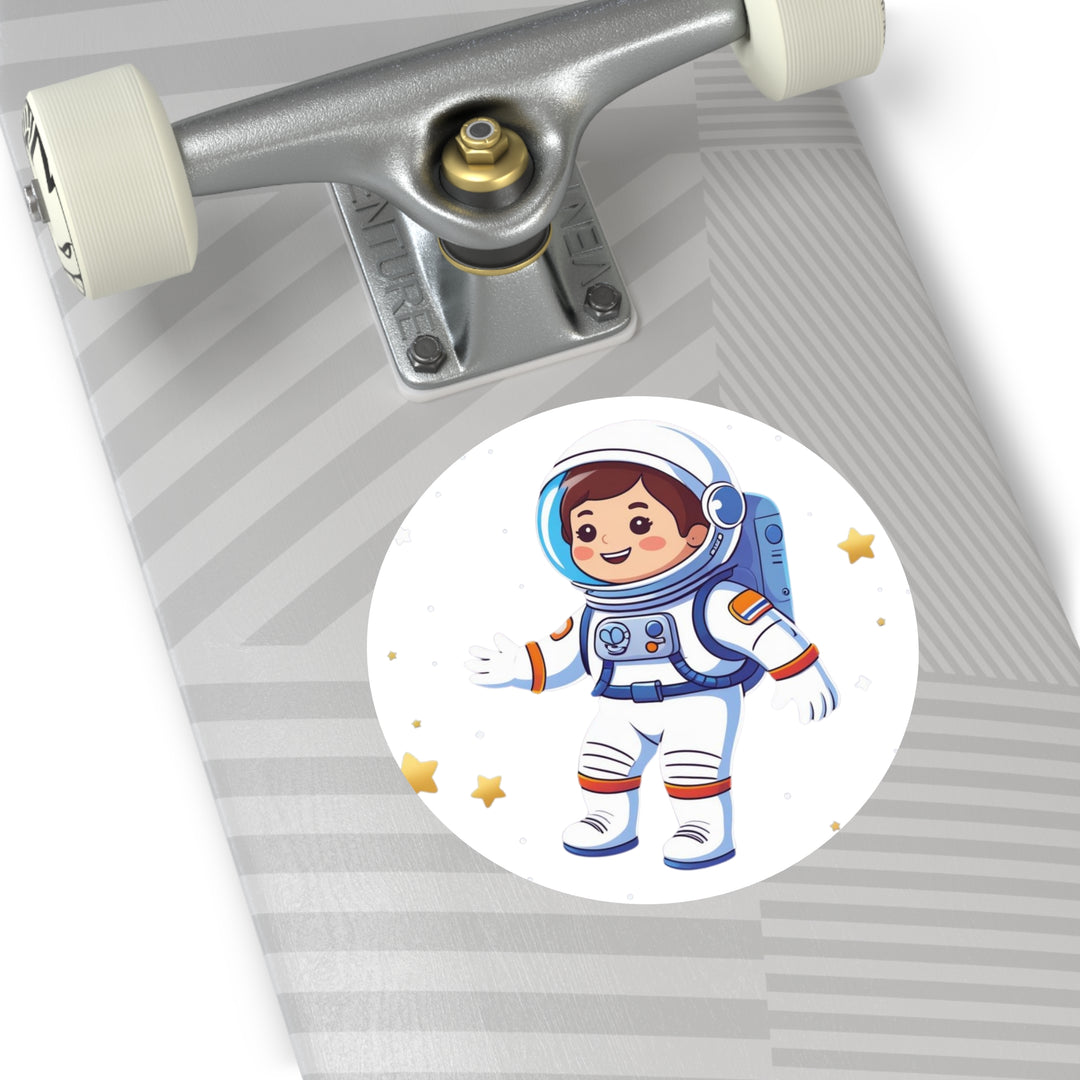 Custom Space Astronaut Round Vinyl Sticker – Cute, Durable, Waterproof Decal