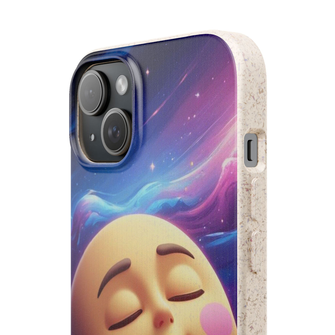 Dreamy Galaxy Biodegradable Phone Case – Eco-Friendly, Cute Moon Design