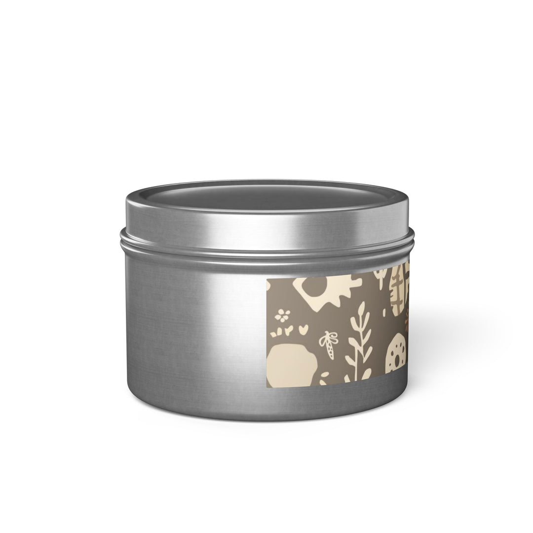 Handcrafted Boho Tin Candles – Custom Fragrance, Botanical Pattern, Gift-Ready