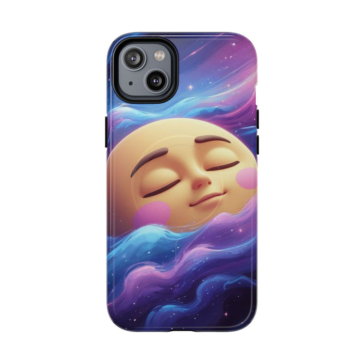 Tough Magnetic Galaxy Case – MagSafe Dual Layer, Cute Moon & Cosmic Vibes