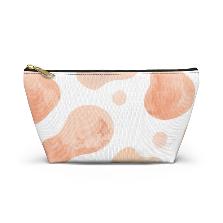 Chic T-Bottom Accessory Pouch – Blush & Peach Abstract Watercolor Design