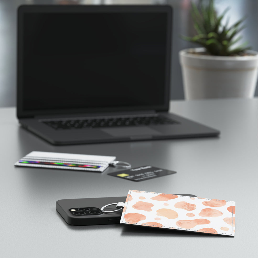Custom Saffiano Card Holder – Blush Abstract Watercolor, Slim & Stylish