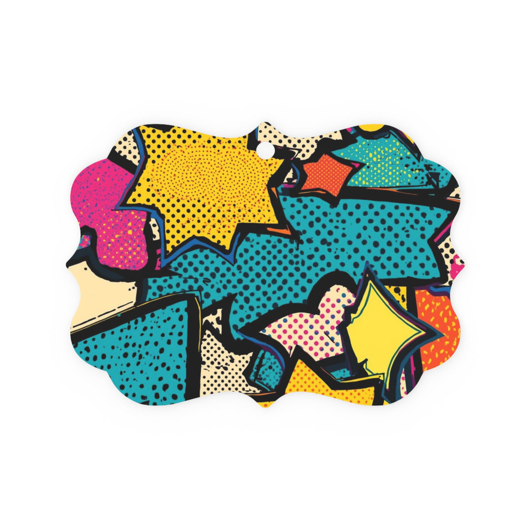 Pop Art Metal Ornament – Double-Sided Comic Book Decor Plaque Gift