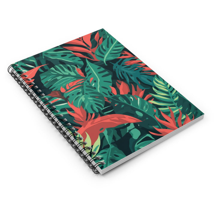 Vibrant Tropical Leaf Spiral Notebook – Ruled Line, Stylish & Durable