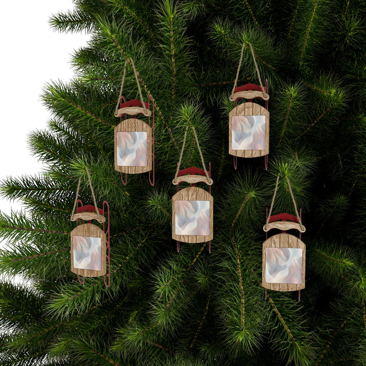Personalized Pastel Sled Ornaments – Modern Whimsical Holiday Decor