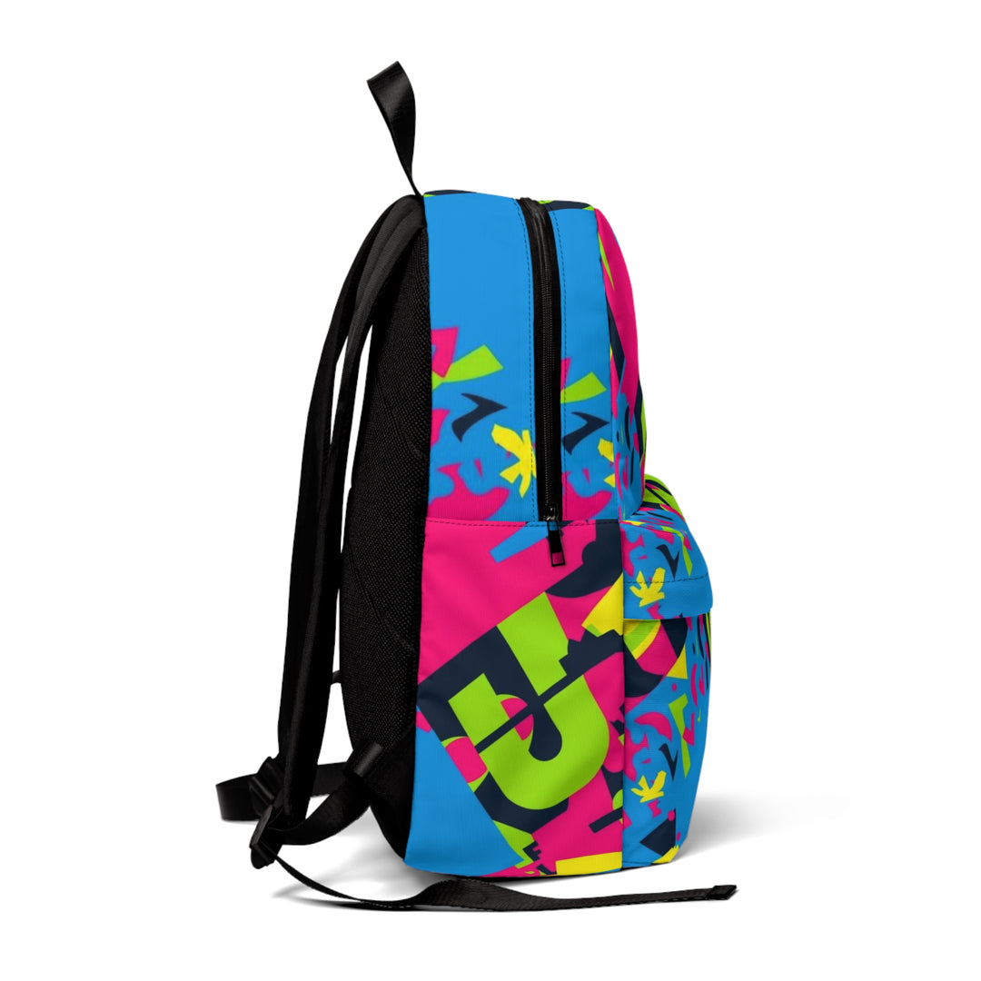 Unisex Classic Backpack – Bold Neon Geometric, Waterproof, Trendy & Comfy