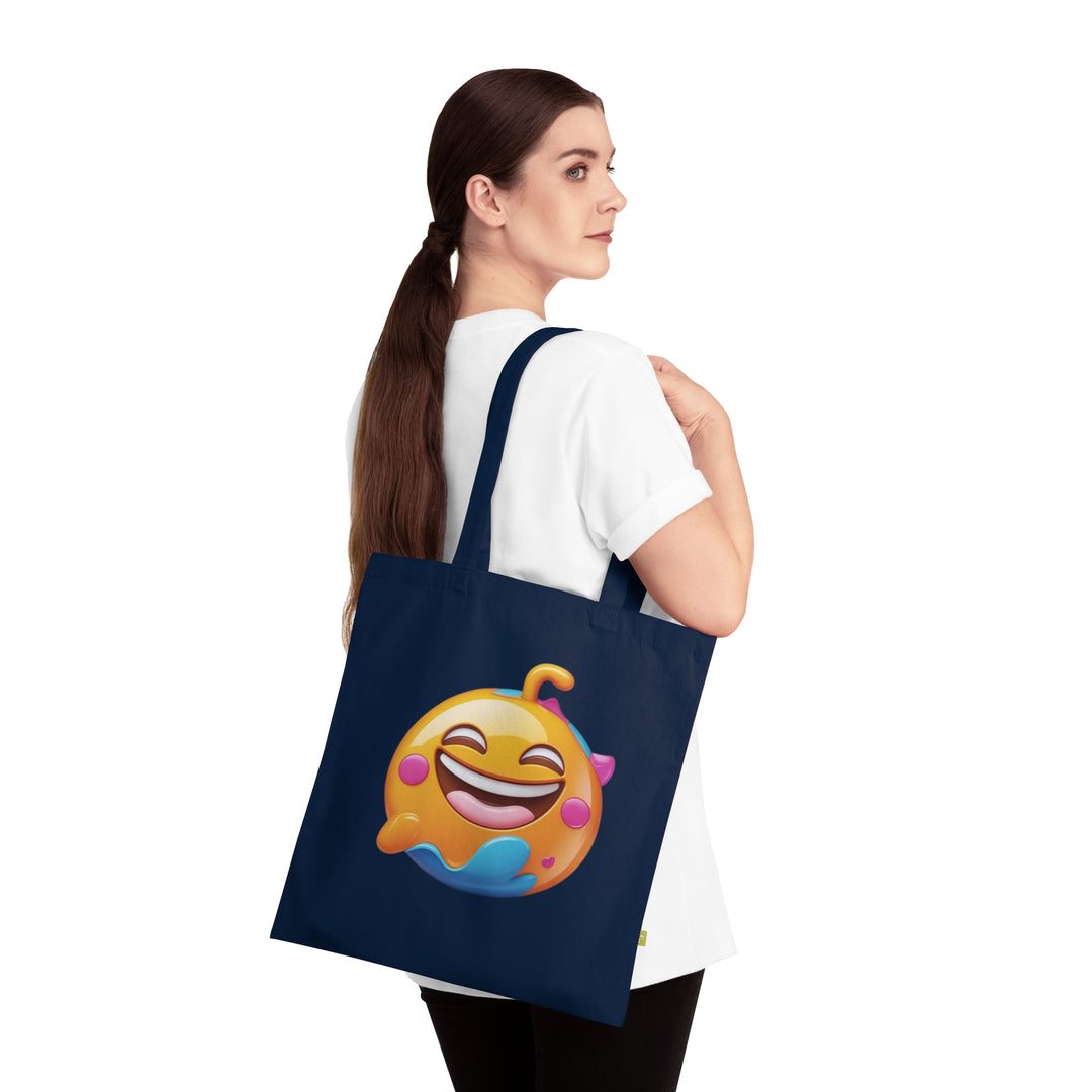 Emoji Joy Organic Cotton Tote Bag – Eco-Friendly, Trendy & Fun Accessory