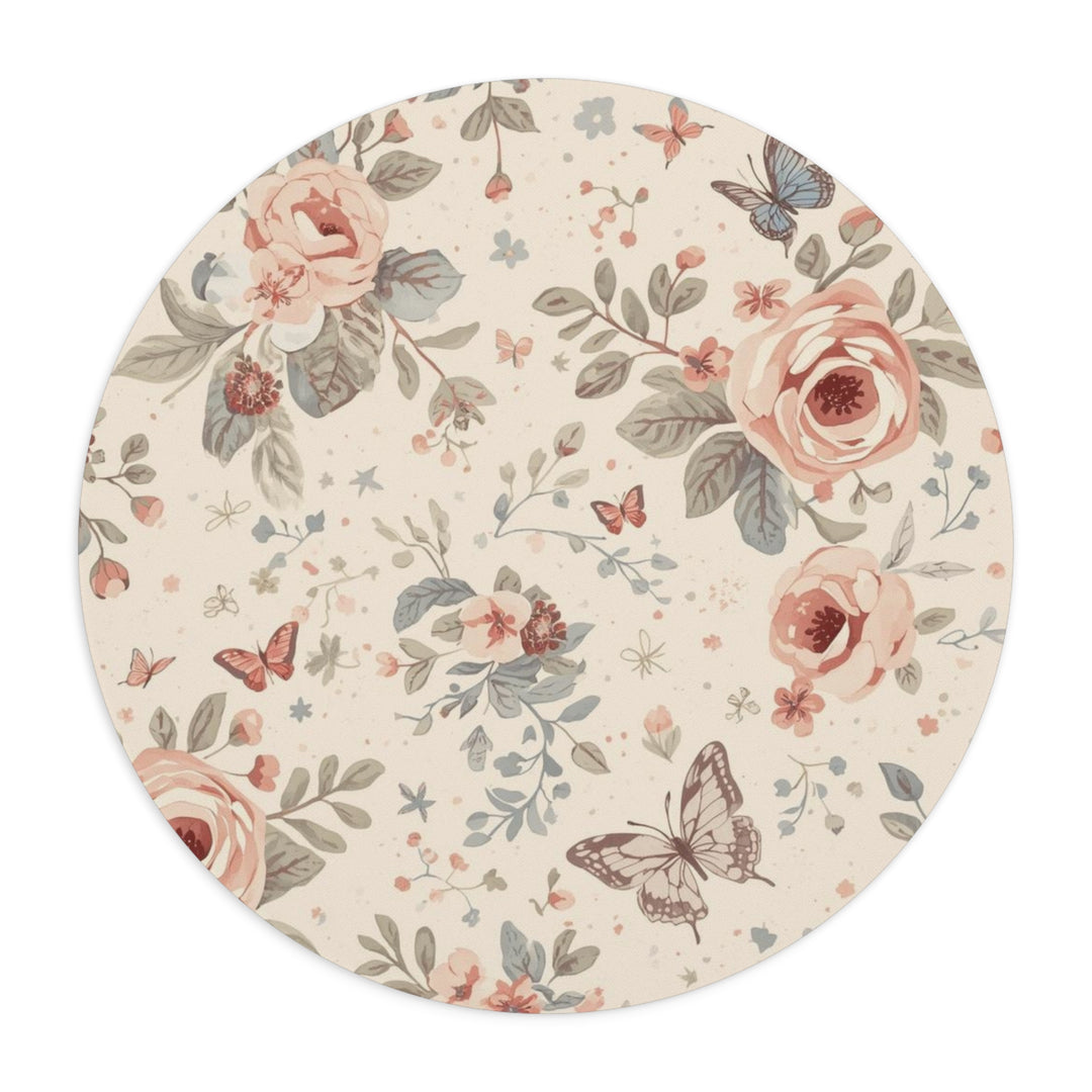 Personalized Floral Mouse Pad – Premium, Stylish Rose & Butterfly Design
