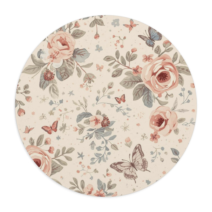 Personalized Floral Mouse Pad – Premium, Stylish Rose & Butterfly Design