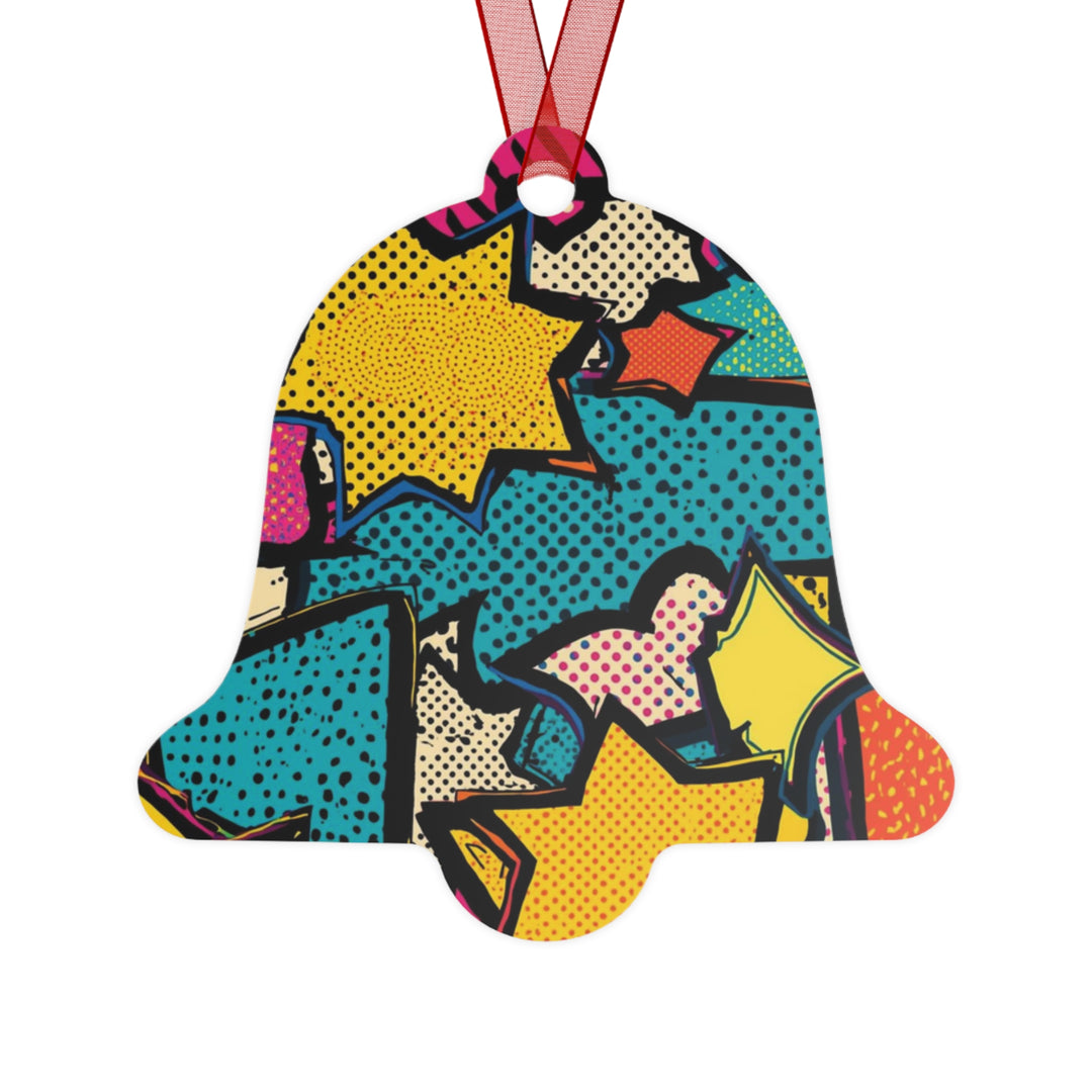 Pop Art Comic Metal Ornament – Custom, Glossy, Chic Holiday Decor Gift