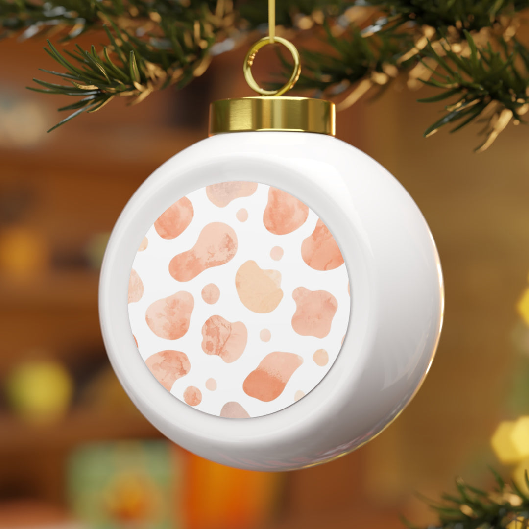 Personalized Blush Abstract Watercolor Holiday Ball Ornament – Trendy Gift