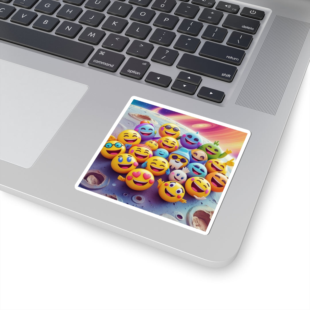 Playful Cosmic Emoji Kiss-Cut Stickers – Vibrant, Trendy, Unique Art!