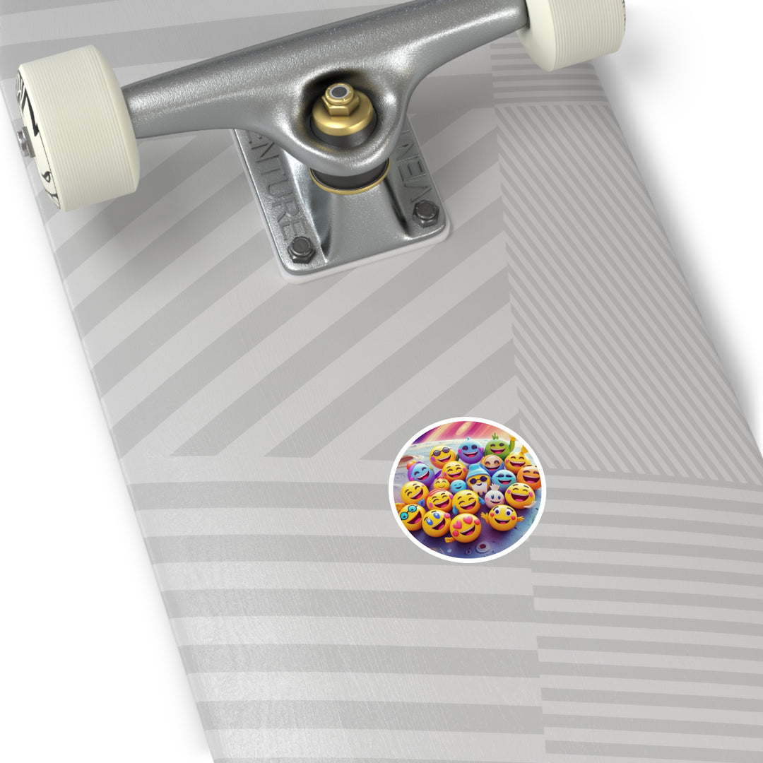 Cosmic Emoji Round Sticker – Waterproof, Durable & Fun for Any Surface!