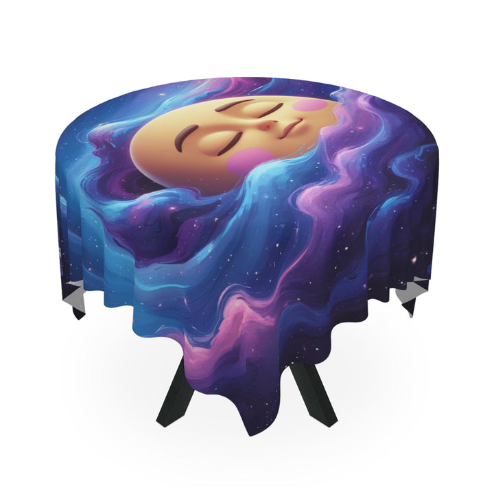 Personalized Galaxy Moon Tablecloth – Custom Cute Cosmic Space Decor 55x55