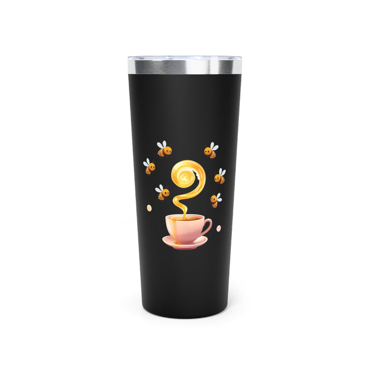 Cute Bee & Honey Pink 22oz Copper Vacuum Tumbler – Hot/Cold, Trendy