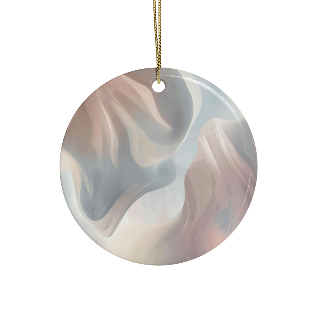 Personalized Ceramic Ornaments – Abstract Pastel Shapes, Custom Keepsake