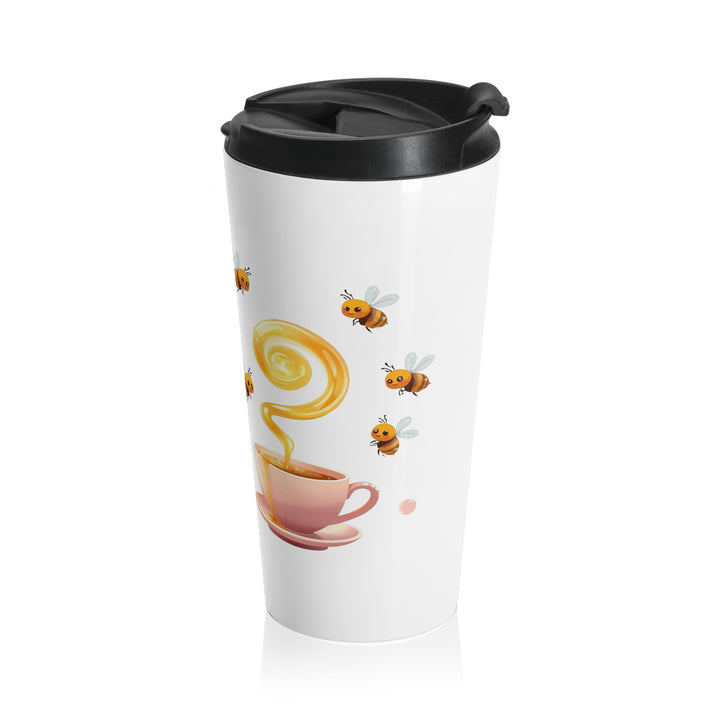 Whimsical Bee & Honey Stainless Steel Travel Mug – Cute & Insulated 15oz