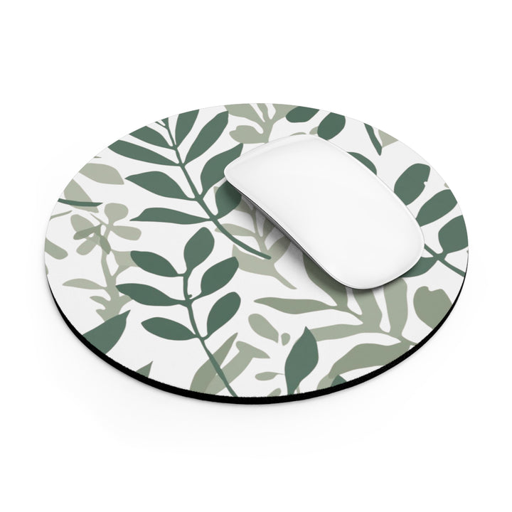 Personalized Botanical Mouse Pad – Sleek Black Desk Mat with Leafy Design
