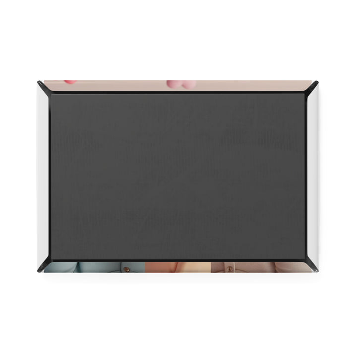 Smiling Girls Rectangle Button Magnet – Cute 3D Friendship Decor (1/10 pcs)
