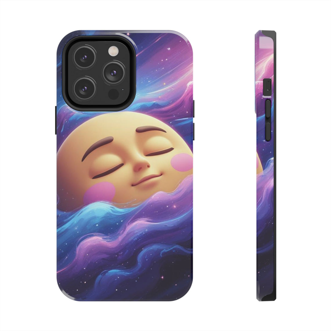 Tough Galaxy Moon Phone Case – Cute Space Design, Shockproof & Slim