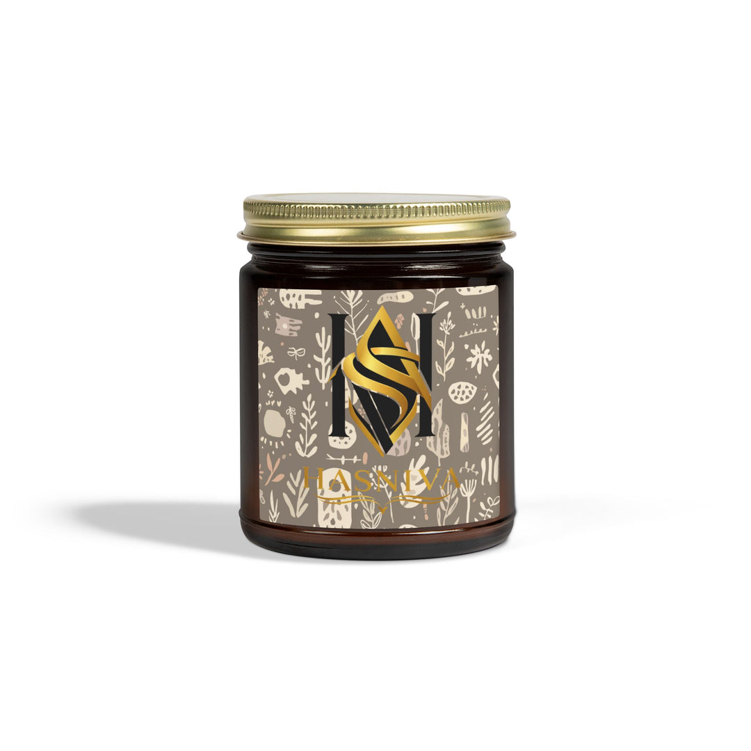 Boho Botanical Coconut Apricot Scented Candle – Hand-Poured, Luxe Decor