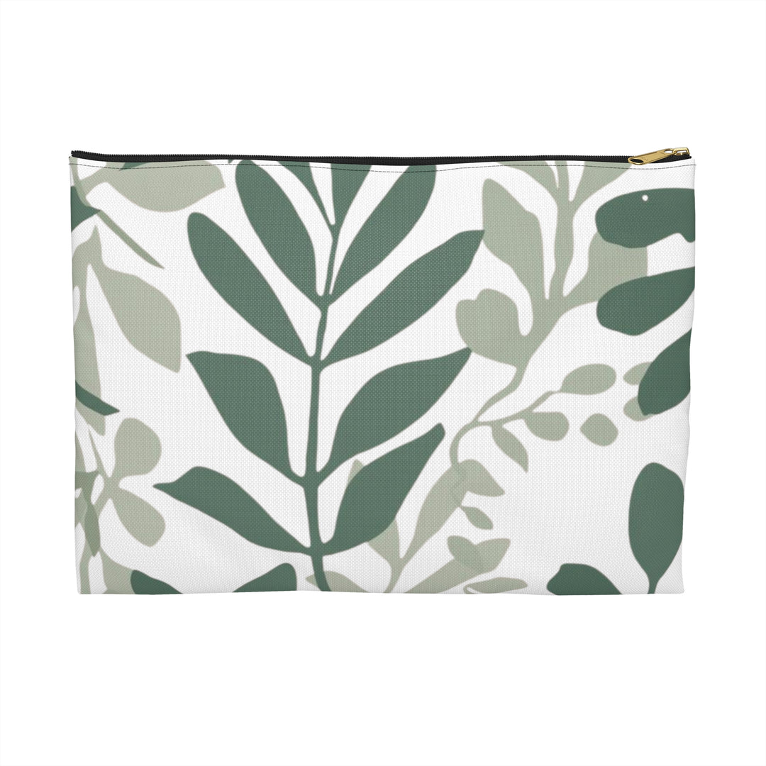 Chic Green Botanical Accessory Pouch – Stylish, Versatile Organizer Bag