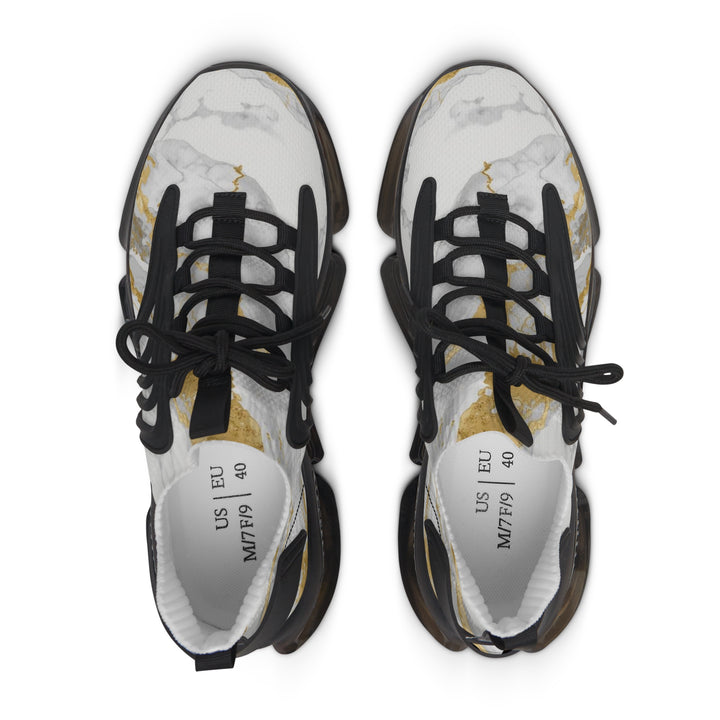 Chic Marble-Print Women's Mesh Sneakers – Fashion-Forward Comfort