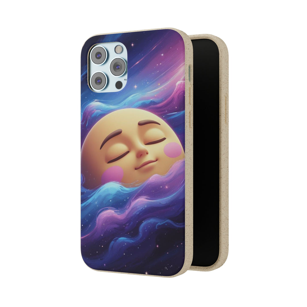 Dreamy Galaxy Biodegradable Phone Case – Eco-Friendly, Cute Moon Design